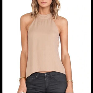 For Love & Lemons tan lace halter top